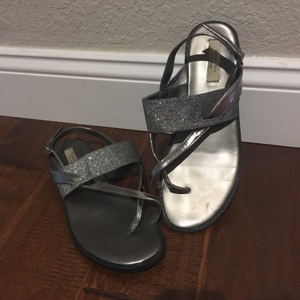 Simply Vera Silver Sparkle Sandals 🎀